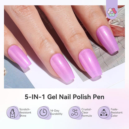 WomShine™ 5-in-1 Gel Nail Polish Pen 6 color set