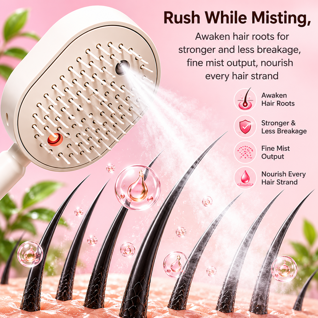 WomShine™ Rechargeable Spray Massage Hair comb